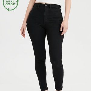 AE The Dream High Waisted Curvy Black Denim